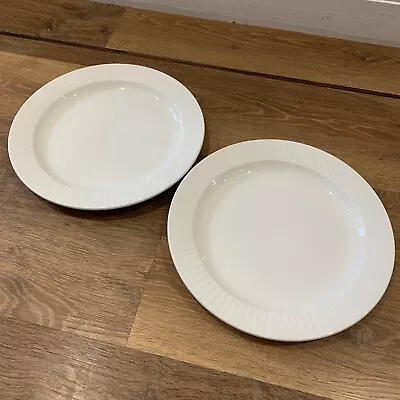 Buy Poole Pottery Cresta Extra Large Dinner Plates X2  12” 30cm Off White Ridged VG • 24.50£