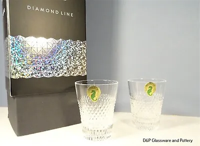 Buy Waterford Crystal Diamond Line SHOT Glasses Set Of Two With Presentation Box • 70£