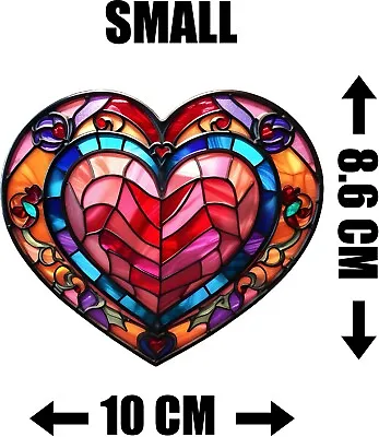 Buy Decorative Heart Love Stained Glass Effect Static Cling Window Sticker  Gift • 3.49£