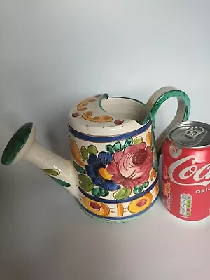 Buy Italian Hand Painted Floral Ceramic Brilliant Colourful Vintage Watering Can • 14.99£