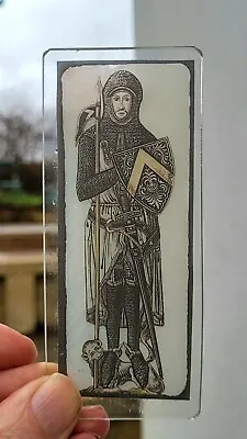Buy Stained Glass Medieval Knight Historical  Kiln Fired Piece 11 Cm X 5 Cm • 20£