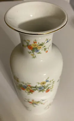 Buy Vintage Lefton Hand Painted Fluted Bud Vase  2852 Yellow,Orange,Blue Flowers 9’H • 9.44£