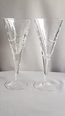 Buy 2 Royal Doulton Crystal Lunar 8  Wine Glasses/Goblets - Signed • 45£