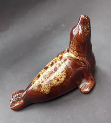 Buy Vintage Foster's Pottery Seal Brown Honeycomb Glazed Ornament 1970s Large Size • 10£