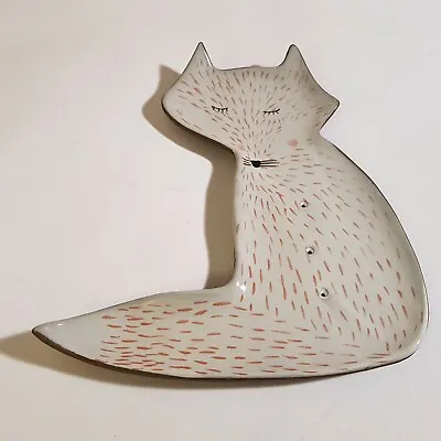 Buy Pottery Fox Wolf Bathroom Soap Trinket Dish 18cm Glazed Hand Painted Ceramic • 16.95£