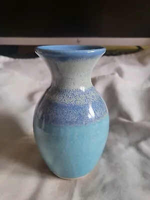 Buy Loch Ness Clay Works  Studio Pottery Blue Vase Rebekah Allen Mid Century Modern  • 14.99£