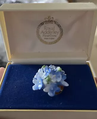 Buy Vintage Royal Adderley Floral Bone China Brooch In Original Box • 15£