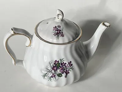 Buy Vintage Teapot Salem China English Collection Violets Flowers Cottage Gold Trim • 24.12£