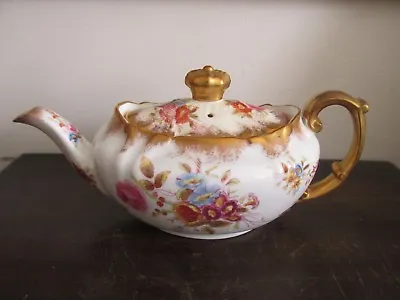 Buy Vintage Hammersley England Porcelain Teapot Heavy Gold Flowers Rose • 185£