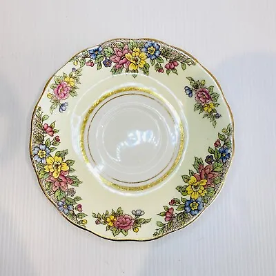 Buy Vintage Saucer Colclough Yellow Floral Bone China Made In England 14.5cm • 3.16£