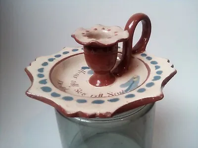 Buy WATCOMBE Devon Ware Pottery Candle Holder Scandy  Motto 13 Cm Vintage • 6£