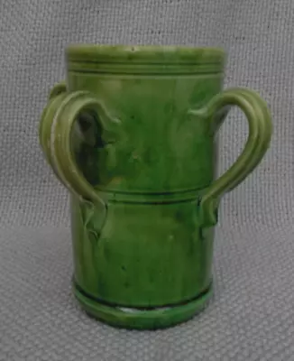 Buy Stunning Pottery Arts Noveau  Green Four Handled Vase Pot Very Rare • 59.99£