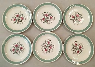 Buy Set Of 6 Midwinter Stylecraft Plates Mayfield Flowers Classic Shape 3-60 1950s • 28.97£