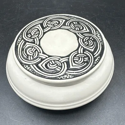 Buy Jacqui Seller Ceramics Scotland 4” Black Celtic Ceramic Ring Box Excellent! • 26.85£