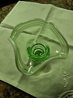Buy Art Deco Green Glass Vase • 6.99£