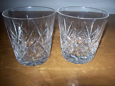 Buy 2 X Royal Doulton Crystal Julia  Double Old Fashioned Whisky Glasses • 32.99£