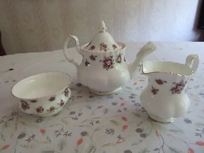Buy Royal Albert Vintage Bone China Sweet Violets Teapot Milk Jug And Sugar Bowl • 30£