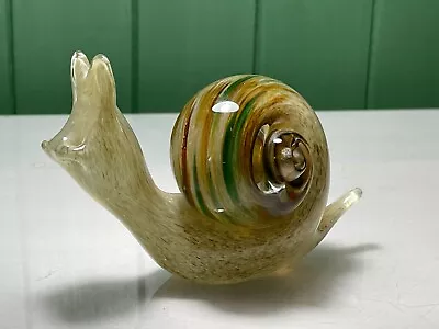 Buy Etch-marked Langham Studio Brown & Green Snail Figure Art Glass Paperweight • 16.99£