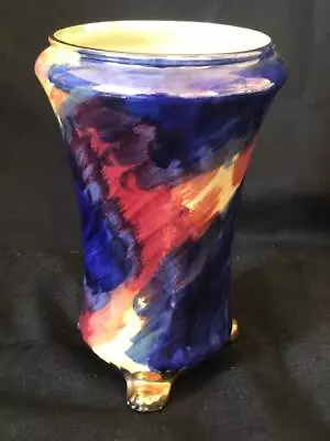 Buy Fine Vintage Maling Lustre Pottery Hand Painted Storm Vase. C1940 • 9.99£