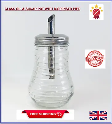 Buy Sugar Oil Pots For Sugar Dispensing With Dispenser Pipe Glass Bottom • 5.93£