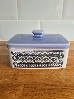 Buy Vintage Hornsea Pottery Blue Tapestry Pattern Butter Dish • 20£