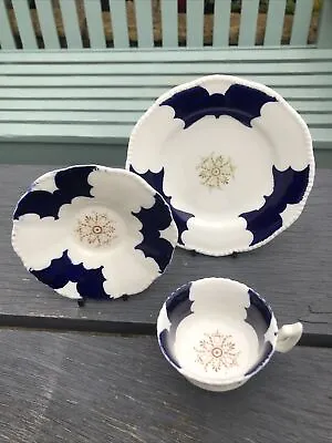 Buy Unfinished Coalport Batwing & Floral Cup X1, Saucer X1 & Side Platex1 (Lot 2/10) • 30£