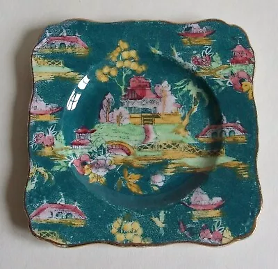 Buy Vintage Royal Winton Grimwades Pekin Green Square Side Plate 14.5cm • 7.99£