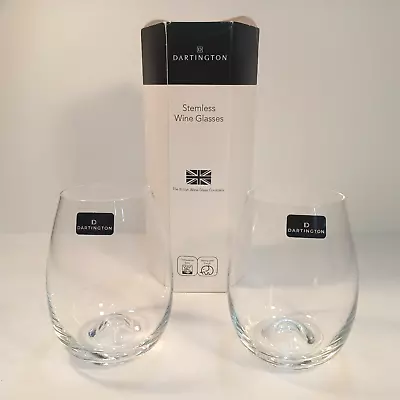 Buy Set Of 2 Dartington Stemless Wine Glasses British Wine Glass Company 4 1/2  New • 23.71£