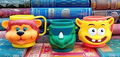 Buy 3 Plastic 3D Childrens Cups Mugs By Koppen Yellow Monster/ Alien, Dinosaur, Lion • 13.49£