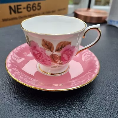 Buy Royal Sutherland Bone China Pink Rose Tea Cup & Saucer. • 12£