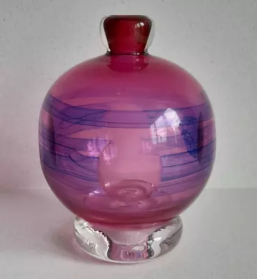 Buy Rare Signed Jane Charles Art Glass Orb Perfume Scent Bottle Pink Blue British • 33.99£