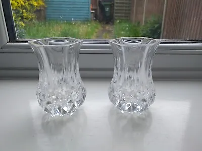 Buy Vintage Set Of 2 Cristal D'Arques Genuine Lead Crystal Small Glass Vases • 2.99£