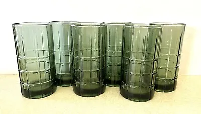 Buy Anchor Hocking Tartan Green Ice Tea Heavy Glass Tumblers 16 Ounce Set Of 6 • 42.58£