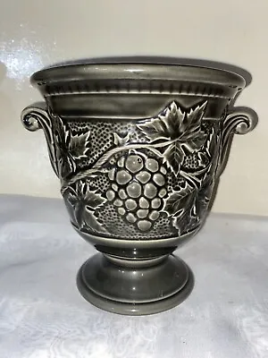 Buy Grey HOLKHAM Studio Pottery Vintage Grapevine Footed Urn Planter / Vase • 14.99£