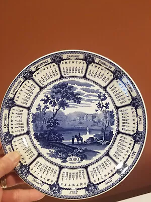 Buy Vintage Calendar Plate 2000 Blue And White Wedgewood Blue Landscapes • 18.97£
