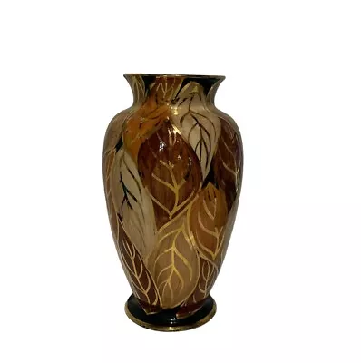 Buy Old Court Ware Hand Painted Large Gold Leaf Vase • 18.99£