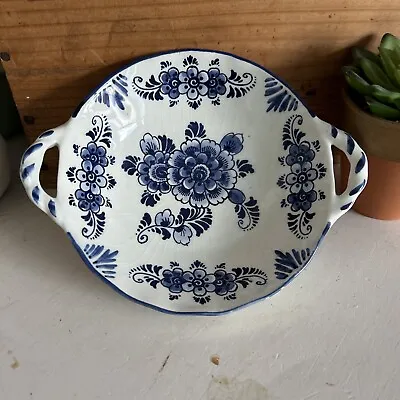 Buy VINTAGE DELFT BLUE AND WHITE POTTERY Bowl SIGNED BASE ORNAMENT FRUIT Dish • 14£