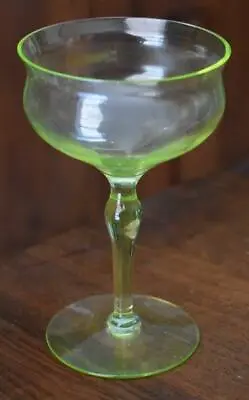 Buy Lovely Vintage Tiffin Optic Vaseline Glass Pedestal Champagne Sherbet • 13.75£