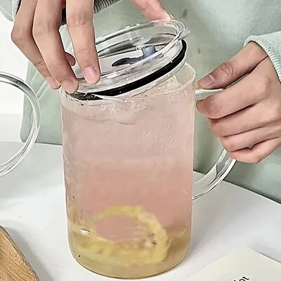 Buy With Lid And Straw Glass Water Cup Large Capacity Transparent Glass Tumbler • 13.55£