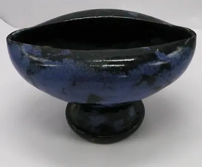 Buy Vintage Ewenny Pottery - Wales  - Boat Shaped Blue Vase • 8.50£