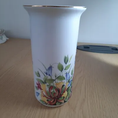 Buy Vintage White Ceramic Vase Pink Rose Transfer Design Maryleigh Pottery • 5£