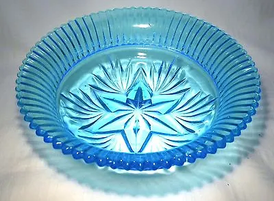 Buy Art Deco  Sowerby Glass Star 2458 Blue Pressed 8.1/2  Bowl  • 14.99£