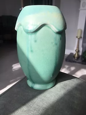 Buy Shorter & Son Drip Glaze Vase.Blue Green Aquamarine.20cm.Good Vintage Condition • 10£