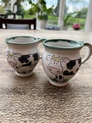 Buy Camilla Garrett Jones Studio Pottery Pair Of Cow Mugs Farming  • 2.49£