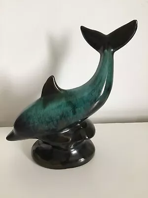 Buy Vintage Canada Blue Mountain Green Drip Glaze Pottery Jumping Dolphin Figurine • 14.99£