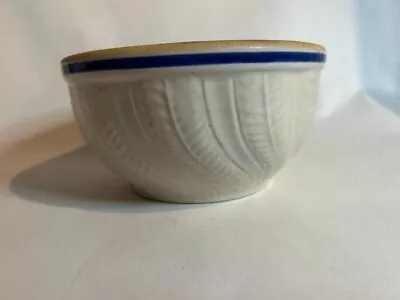 Buy Antique White And Blue Stoneware Bowl • 23.98£