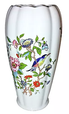 Buy Aynsley Pembroke Tall Vase Floral Design W/ Bird H23 X W12cm Bone China Ex. Cd.n • 24.99£