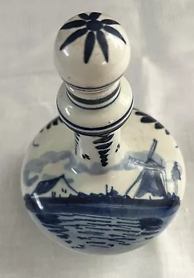 Buy Delft Decanter By De Delftse Pauw Pottery Factory In Holland Hand Painted 6”tall • 28.41£
