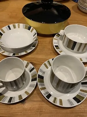 Buy Midwinter Pottery Queensbury Stripe. 12 Pieces Single Setting 1960's, Classic! • 19.99£