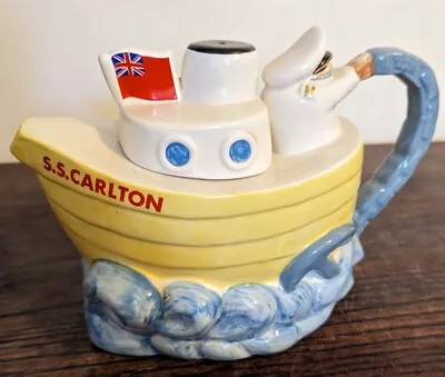 Buy Vintage Carlton Ware Art Deco Novelty Boat Teapot • 20£